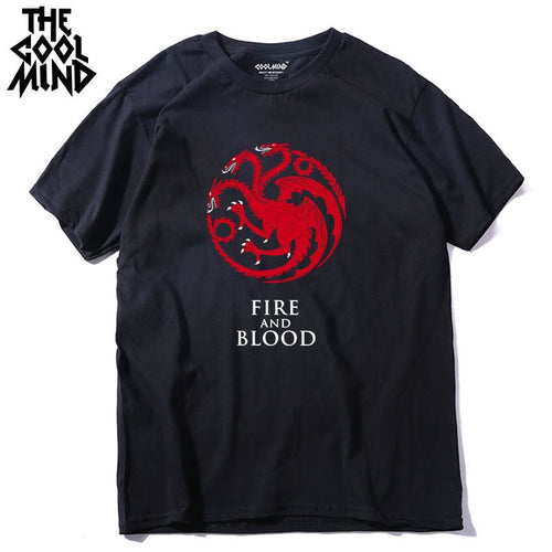 FIRE AND BLOOD PRINT TSHIRT
