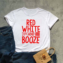 Load image into Gallery viewer, RED WHITE AND BOOZE Tshirt