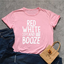 Load image into Gallery viewer, RED WHITE AND BOOZE Tshirt