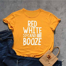 Load image into Gallery viewer, RED WHITE AND BOOZE Tshirt