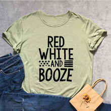 Load image into Gallery viewer, RED WHITE AND BOOZE Tshirt