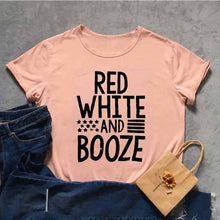Load image into Gallery viewer, RED WHITE AND BOOZE Tshirt